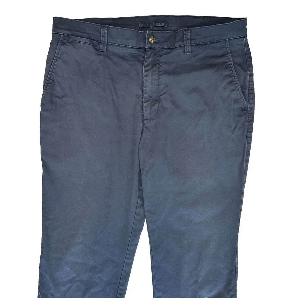 Duck Head Gold School Pants Men’s 34x32 Chino Flat Front Straight Stretch Navy